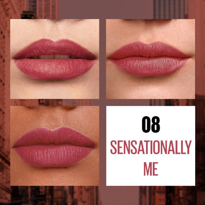 Maybelline New York Sensational Liquid Matte Lipstick, Long-lasting - 03 Flush It Red - 08 Sensationally Me