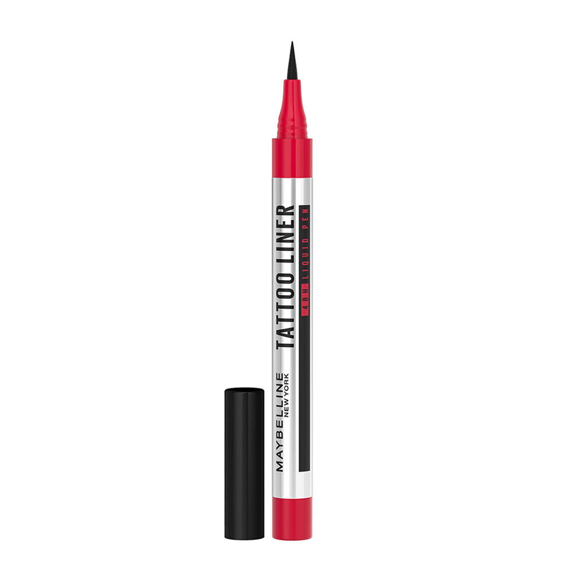 Maybelline New York High Impact Tattoo Pen Liner, Lasts Up To 48H - Black, Water & Smudge-proof
