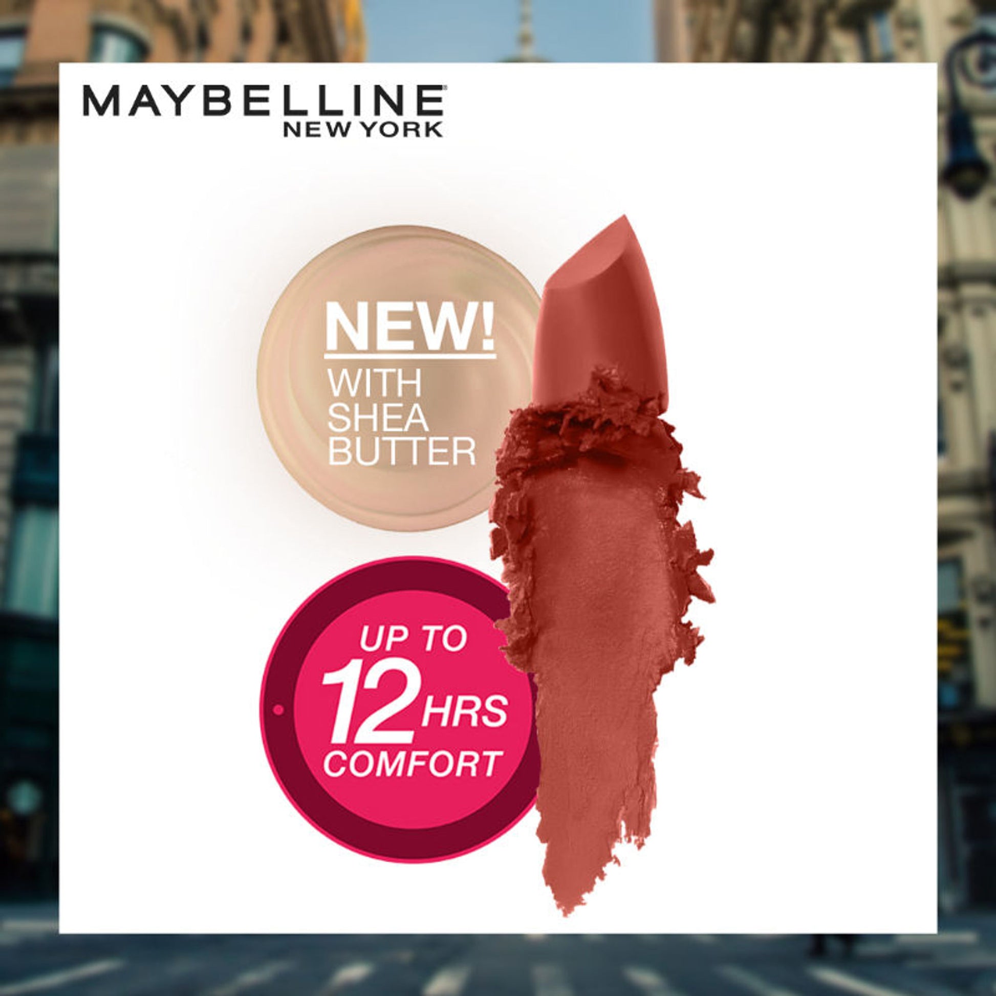 Maybelline Color Sensational Creamy Matte Lipstick, 12H Formula - 640 Red Liberation - 1 Midtown Pink