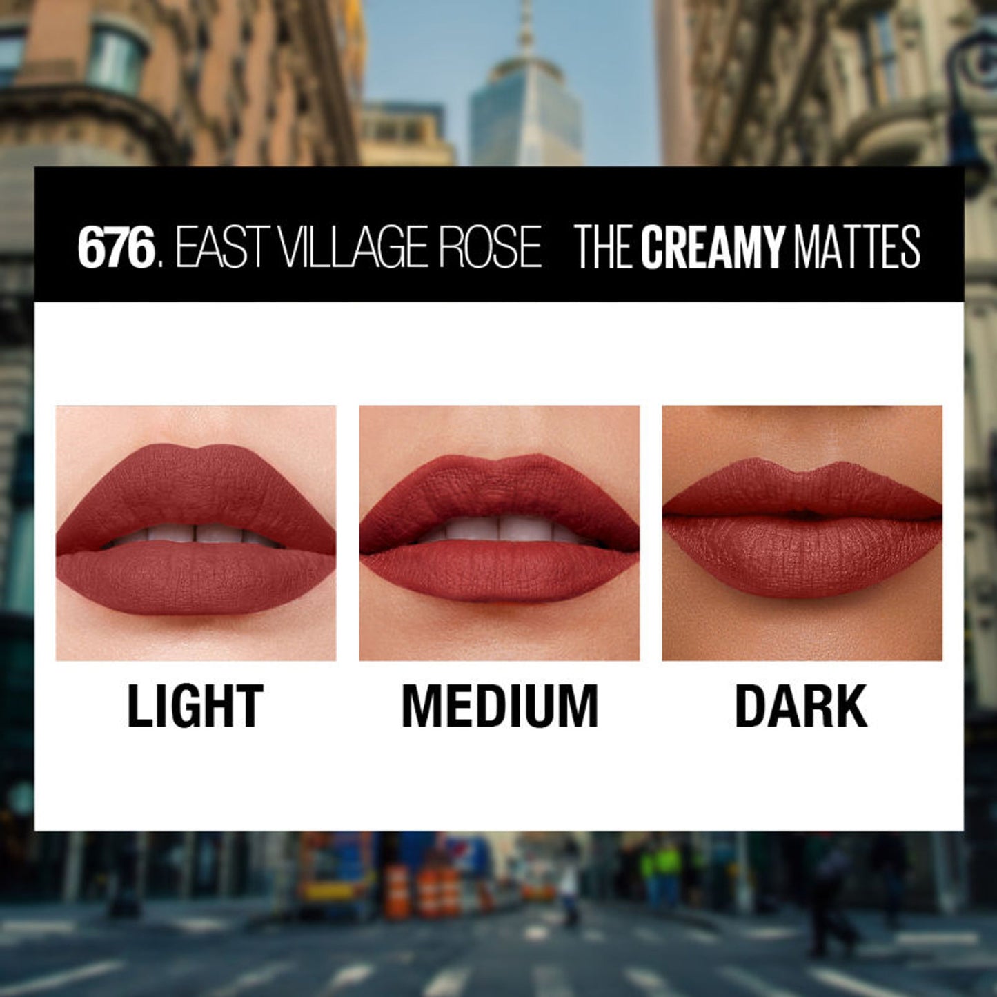 Maybelline Color Sensational Creamy Matte Lipstick, 12H Formula - 640 Red Liberation - 5 East Village Rose