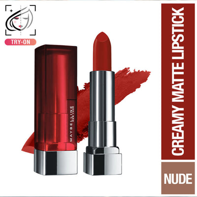 Maybelline Color Sensational Creamy Matte Lipstick, 12H Formula - 640 Red Liberation - 6 Noho Amber
