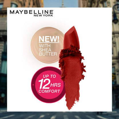 Maybelline Color Sensational Creamy Matte Lipstick, 12H Formula - 640 Red Liberation - 6 Noho Amber