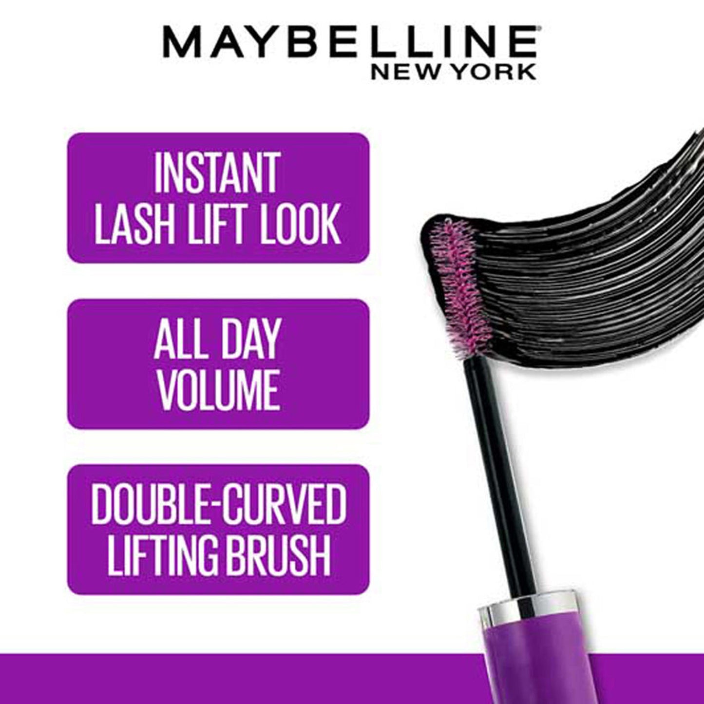 Maybelline New York Falsies Lash Lift Mascara, Instant Lash Lift Look Mascara - Very Black