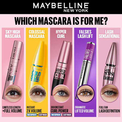 Maybelline New York Falsies Lash Lift Mascara, Instant Lash Lift Look Mascara - Very Black