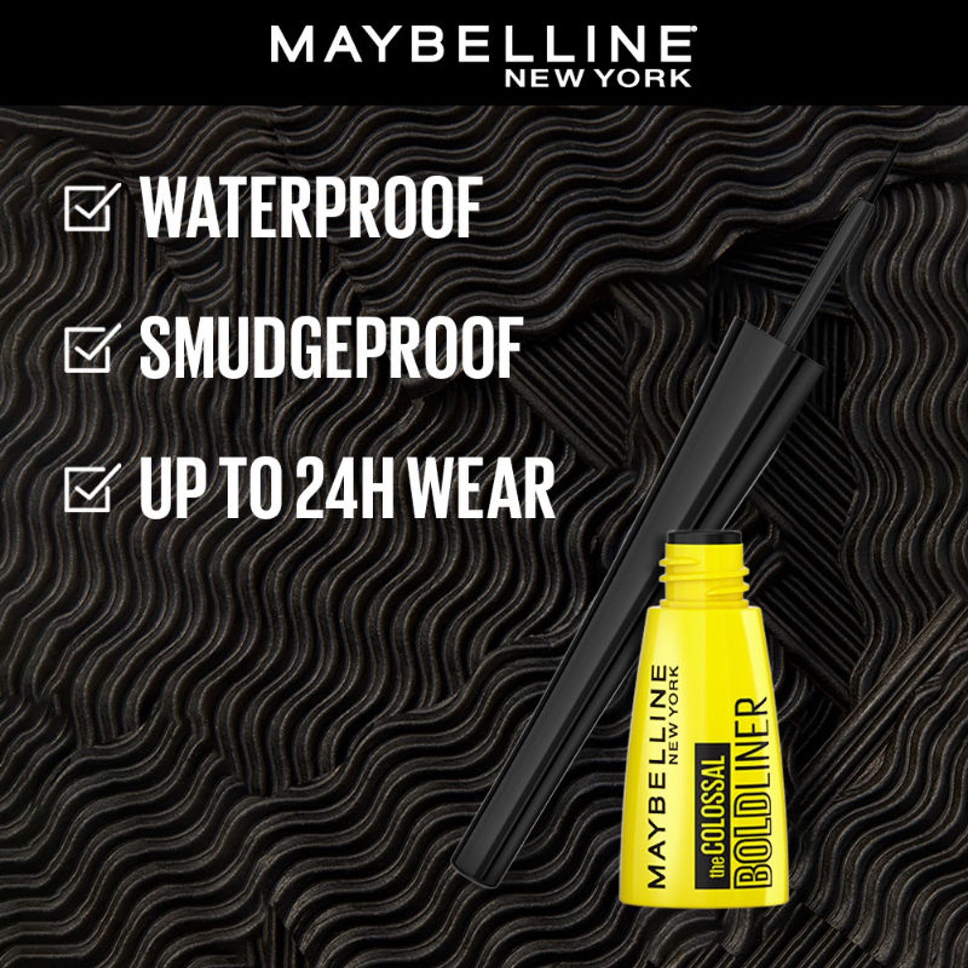 Maybelline New York The Colossal Bold Liner, Smudgeproof & Waterproof Eyeliner - Bold Black