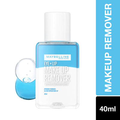 Maybelline New York Biphase Eye + Lip Makeup Remover for Waterproof Makeup, Fragrance-Free, 40ml
