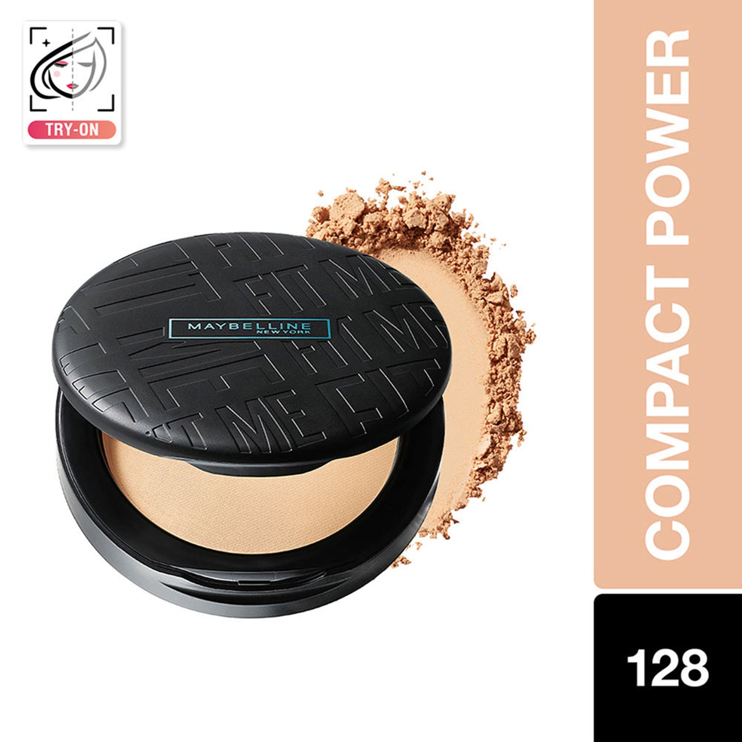 Maybelline New York Fit Me Matte + Poreless 16H Oil Control Compact Powder - 310 Sun Beige - 128 Warm Nude