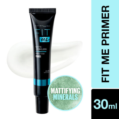 Maybelline New York Fit Me Primer, Oil free and Non Comedogenic Formula - Matte+Poreless - Matte