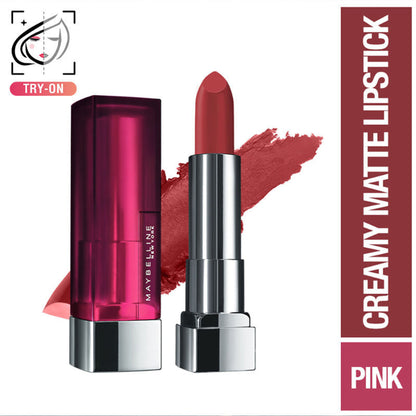 Maybelline Color Sensational Creamy Matte Lipstick, 12H Formula - 640 Red Liberation - Dried Rose