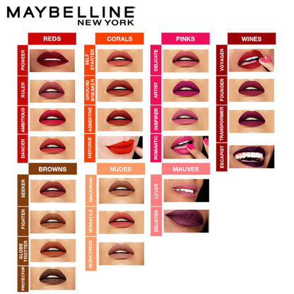 Maybelline New York Super Stay Matte Ink 4-in-1 Lip Kit - Voyager + Lover + Pioneer + Seeker