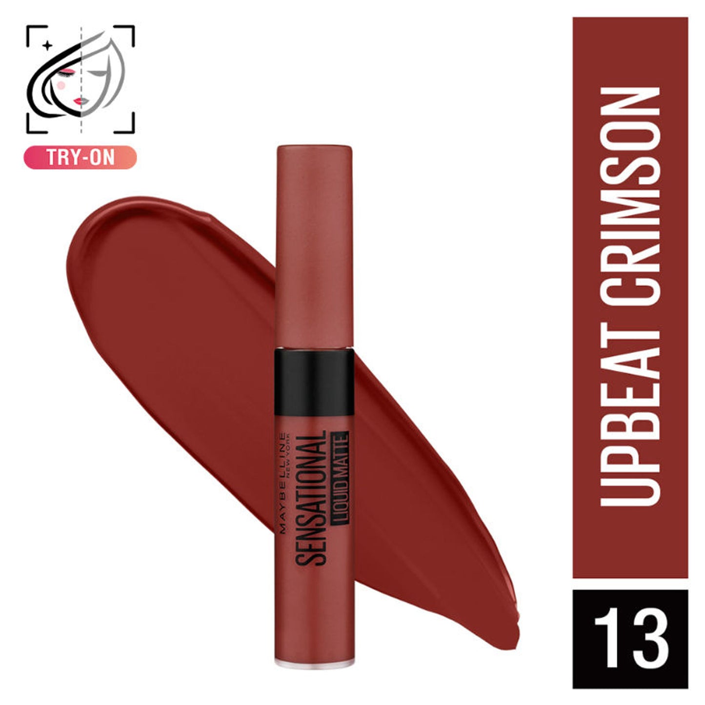 Maybelline New York Sensational Liquid Matte Lipstick, Long-lasting - 03 Flush It Red - Upbeat Crimson
