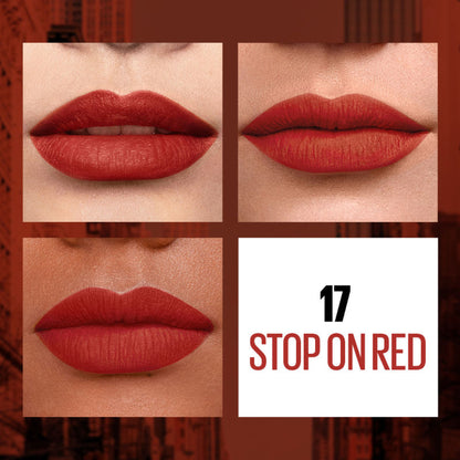 Maybelline New York Sensational Liquid Matte Lipstick, Long-lasting - 03 Flush It Red - Stop On Red