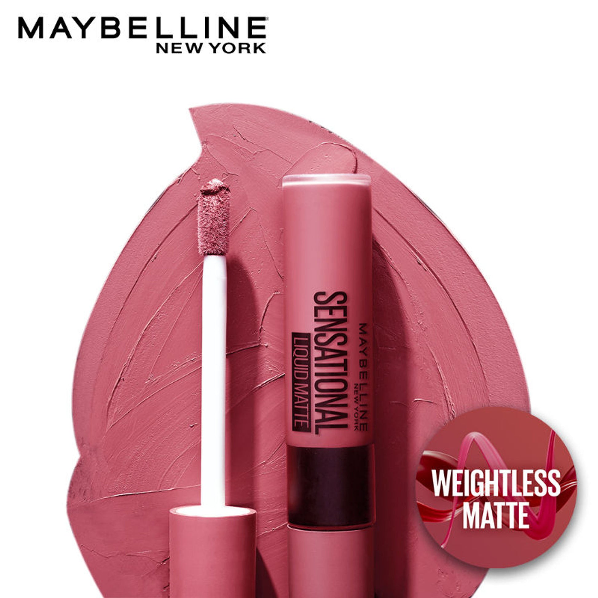 Maybelline New York Sensational Liquid Matte Lipstick, Long-lasting - 03 Flush It Red - Peach Addict