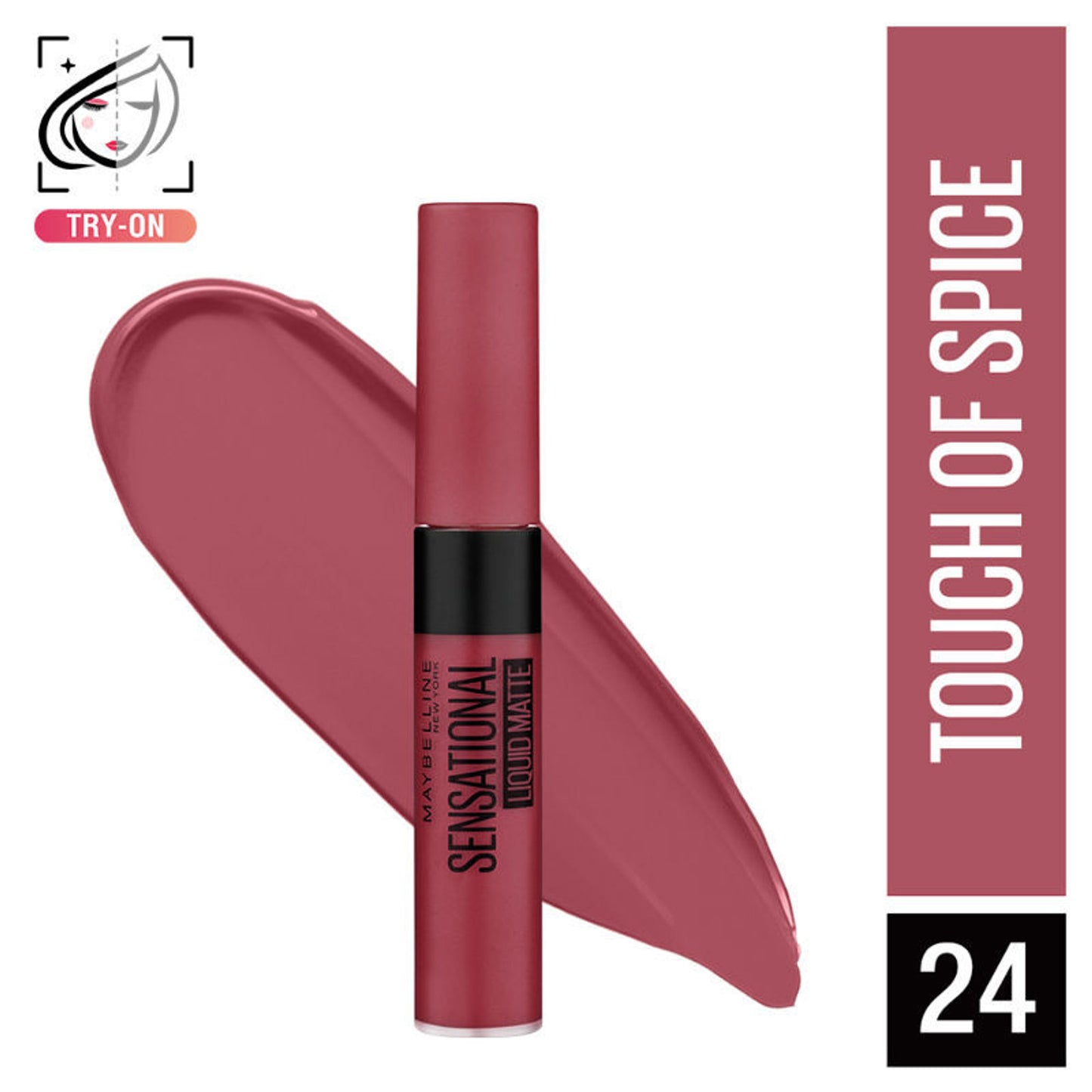 Maybelline New York Sensational Liquid Matte Lipstick, Long-lasting - 03 Flush It Red - Touch Of Spice