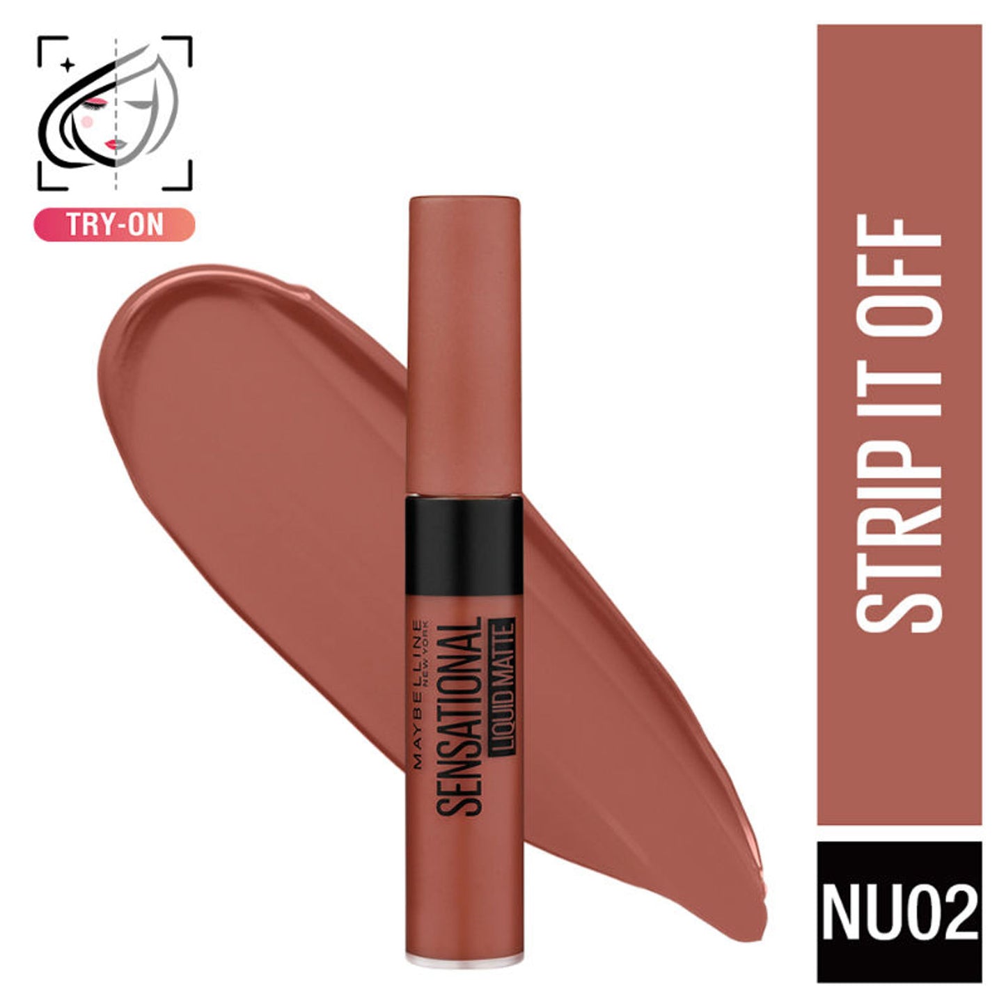 Maybelline New York Sensational Liquid Matte Lipstick, Long-lasting - 03 Flush It Red - Strip It Off