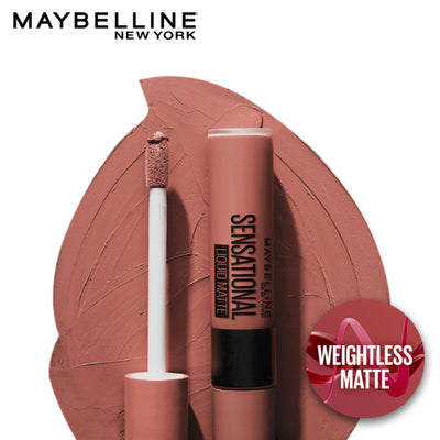 Maybelline New York Sensational Liquid Matte Lipstick, Long-lasting - 03 Flush It Red - Strip It Off
