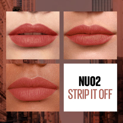 Maybelline New York Sensational Liquid Matte Lipstick, Long-lasting - 03 Flush It Red - Strip It Off
