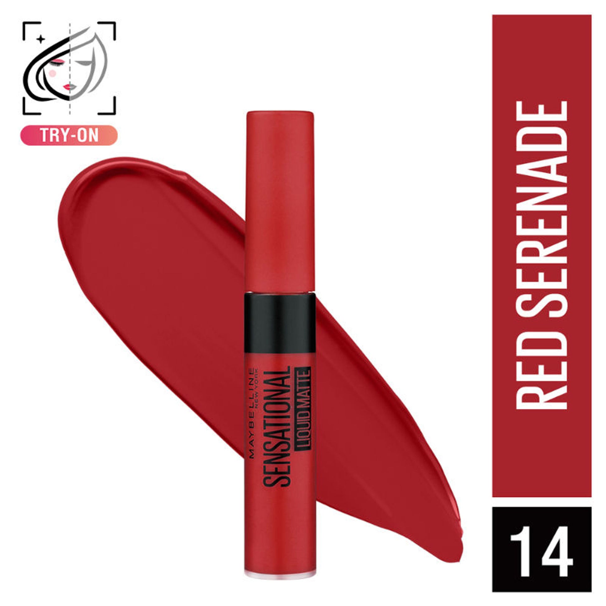 Maybelline New York Sensational Liquid Matte Lipstick, Long-lasting - 03 Flush It Red - Red Serenade