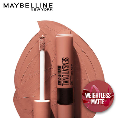 Maybelline New York Sensational Liquid Matte Lipstick, Long-lasting - 03 Flush It Red - Bare It All
