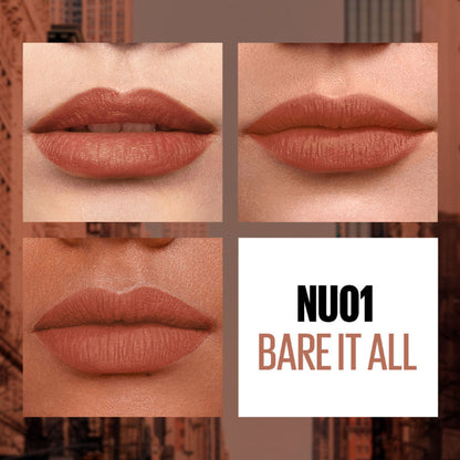 Maybelline New York Sensational Liquid Matte Lipstick, Long-lasting - 03 Flush It Red - Bare It All