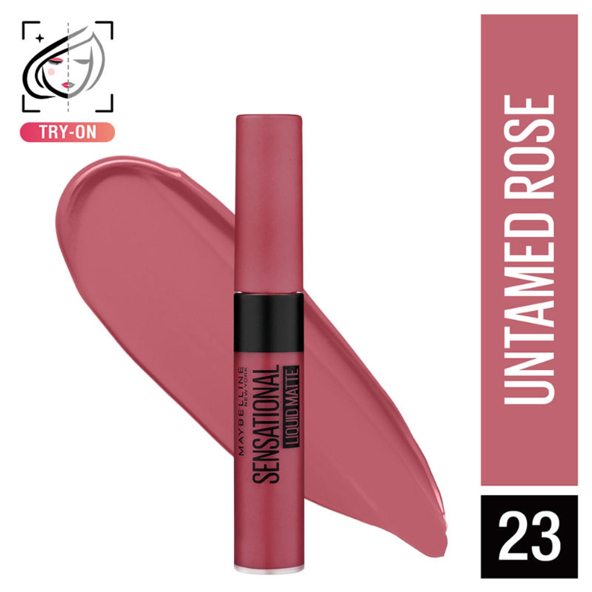 Maybelline New York Sensational Liquid Matte Lipstick, Long-lasting - 03 Flush It Red - Untamed Rose