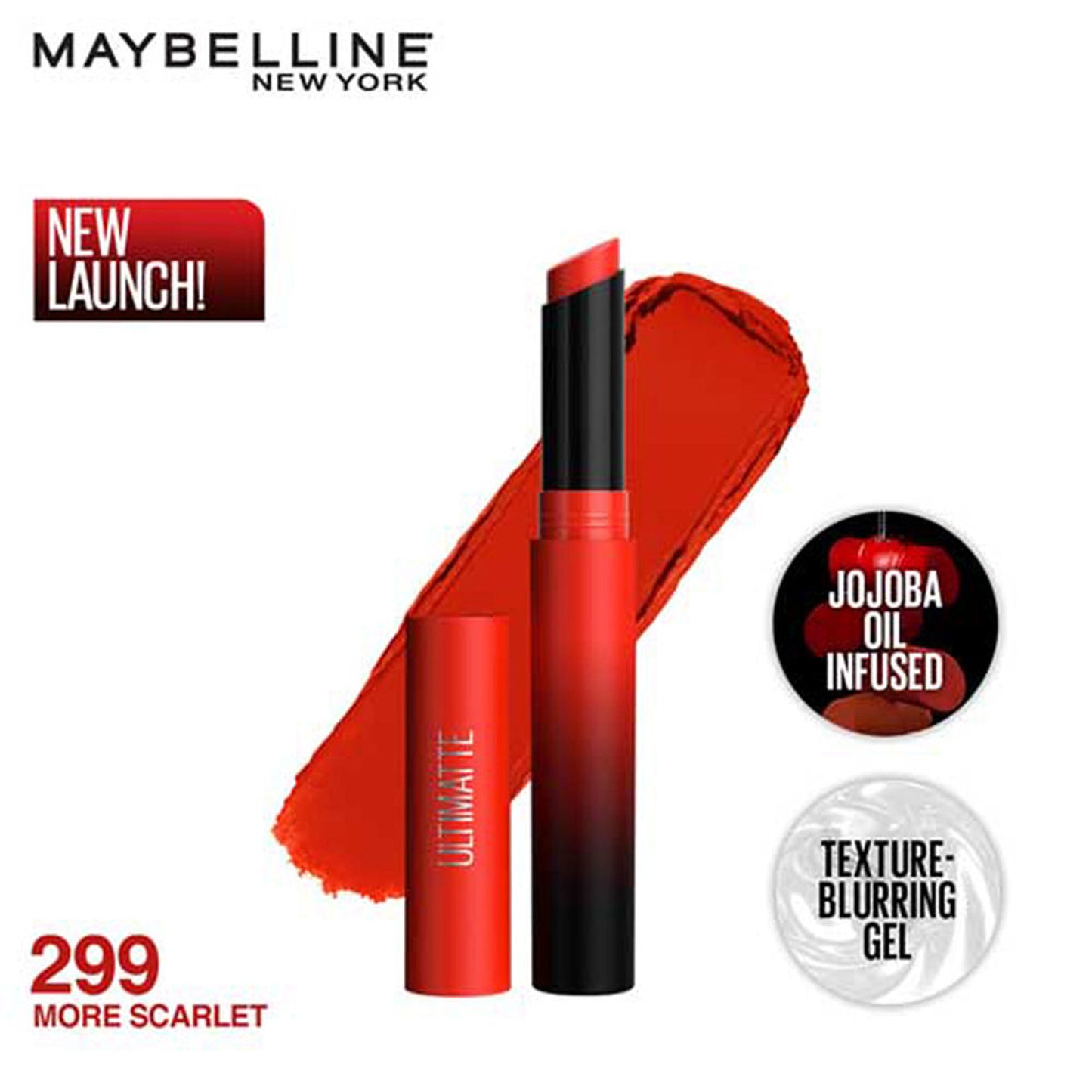 Maybelline New York Color Sensational Ultimattes Lipstick, Matte Finish - More Ruby - More Scarlet