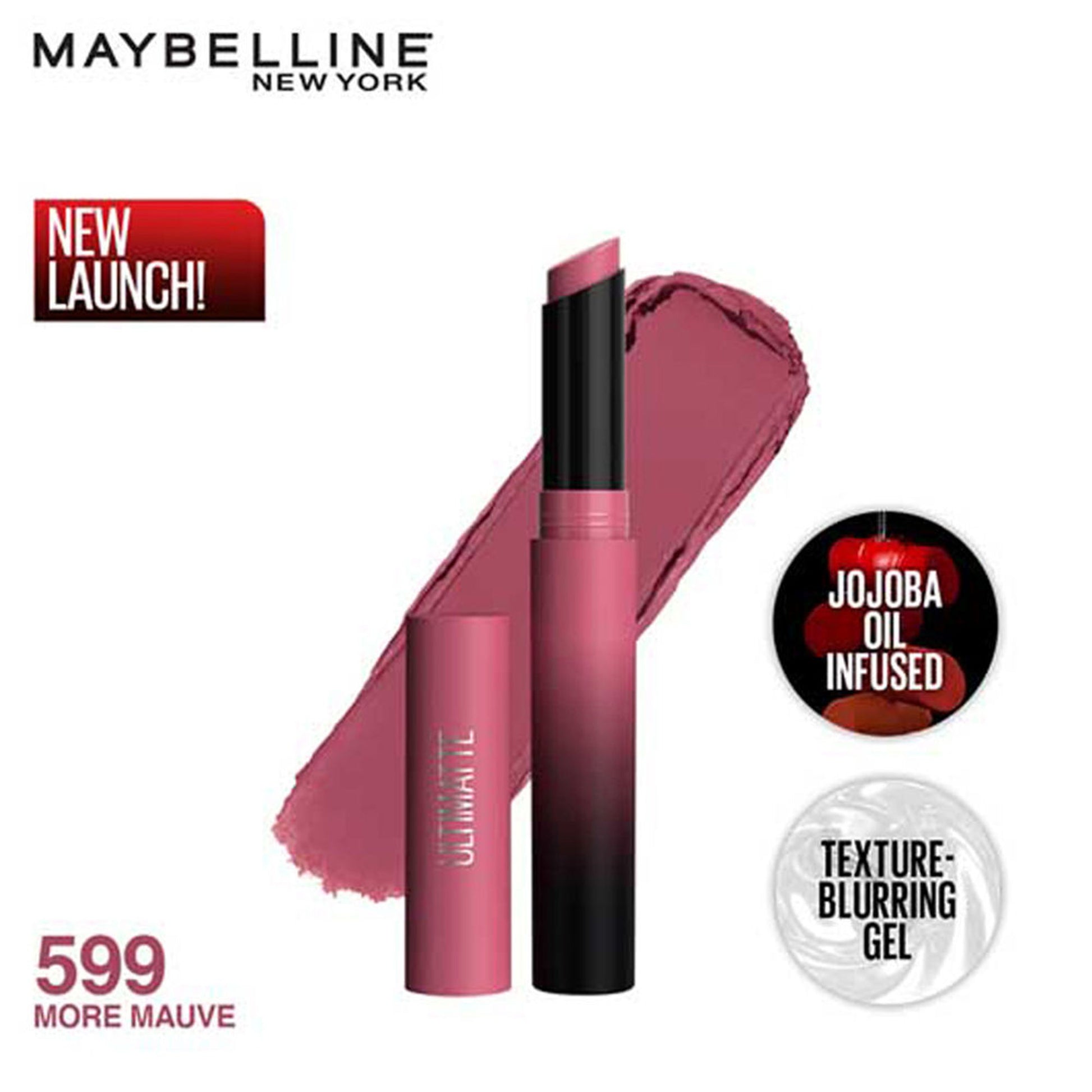 Maybelline New York Color Sensational Ultimattes Lipstick, Matte Finish - More Ruby - More Mauve