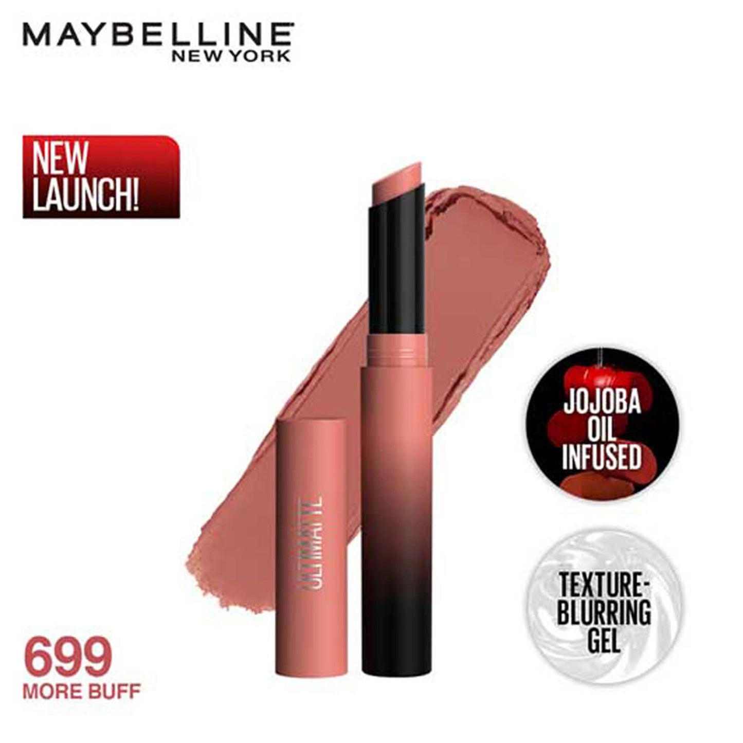 Maybelline New York Color Sensational Ultimattes Lipstick, Matte Finish - More Ruby - More Buff