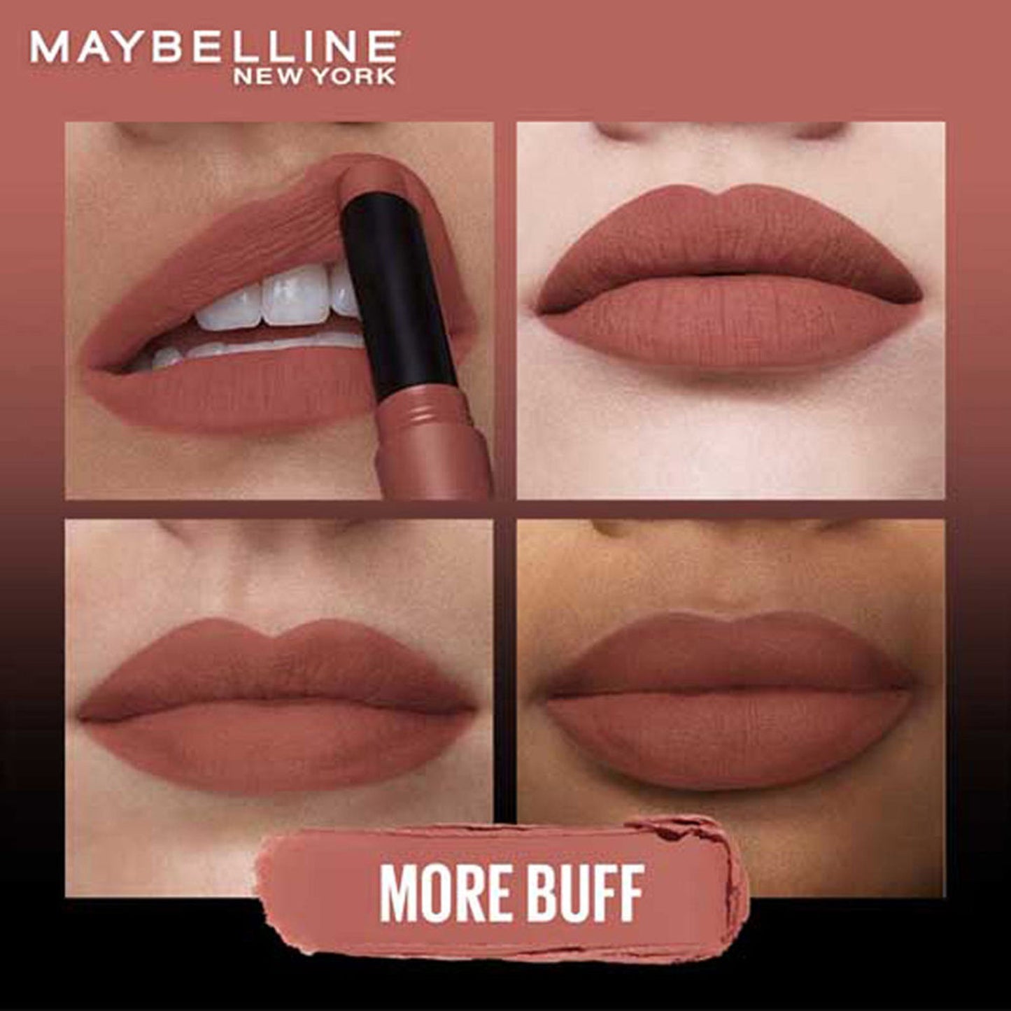 Maybelline New York Color Sensational Ultimattes Lipstick, Matte Finish - More Ruby - More Buff