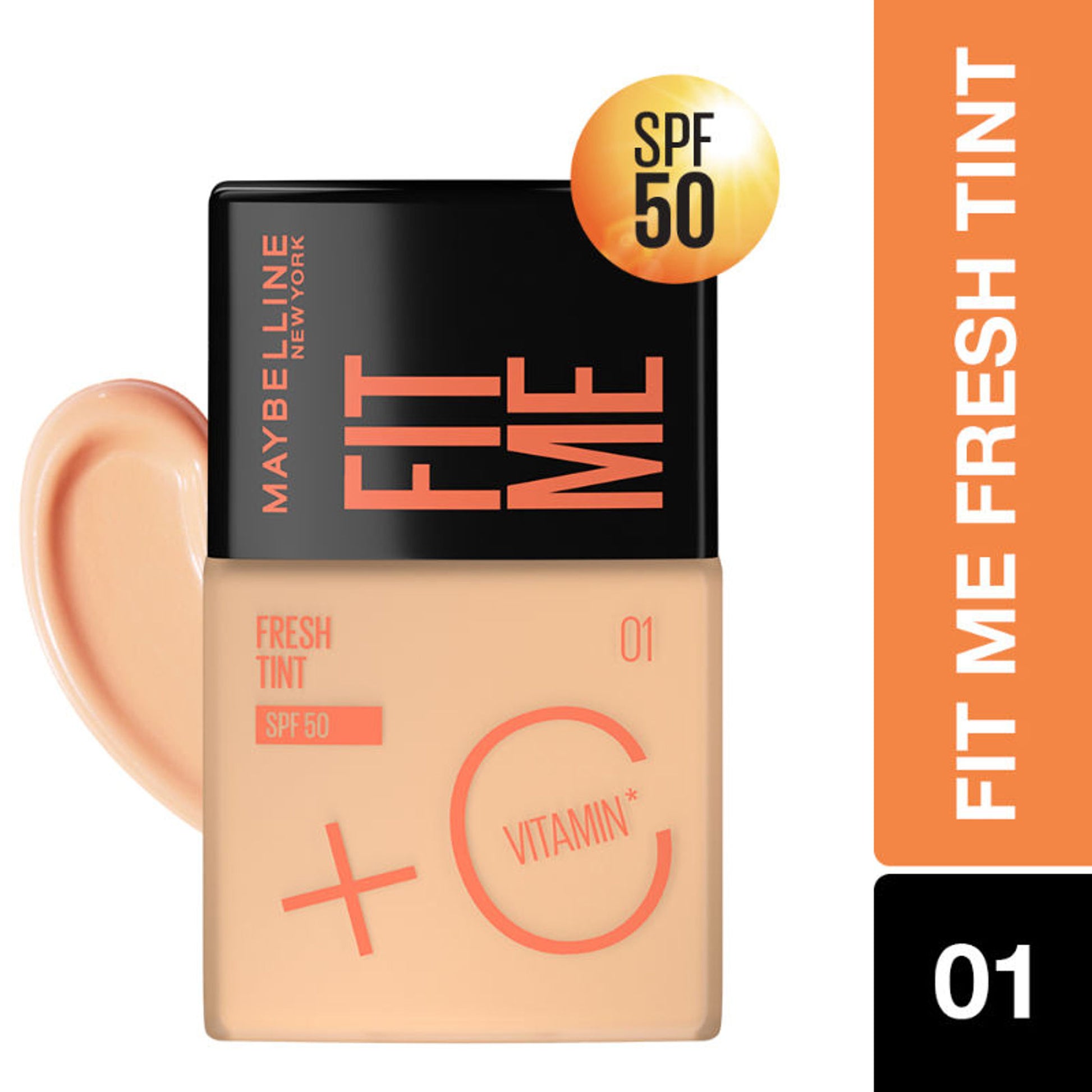 Maybelline New York Fit Me Fresh Tint, Lightweight, SPF 50 PA+++ & Vitamin C - Shade 09 - Shade 01