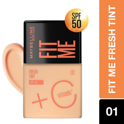 Maybelline New York Fit Me Fresh Tint, Lightweight, SPF 50 PA+++ & Vitamin C - Shade 09 - Shade 01