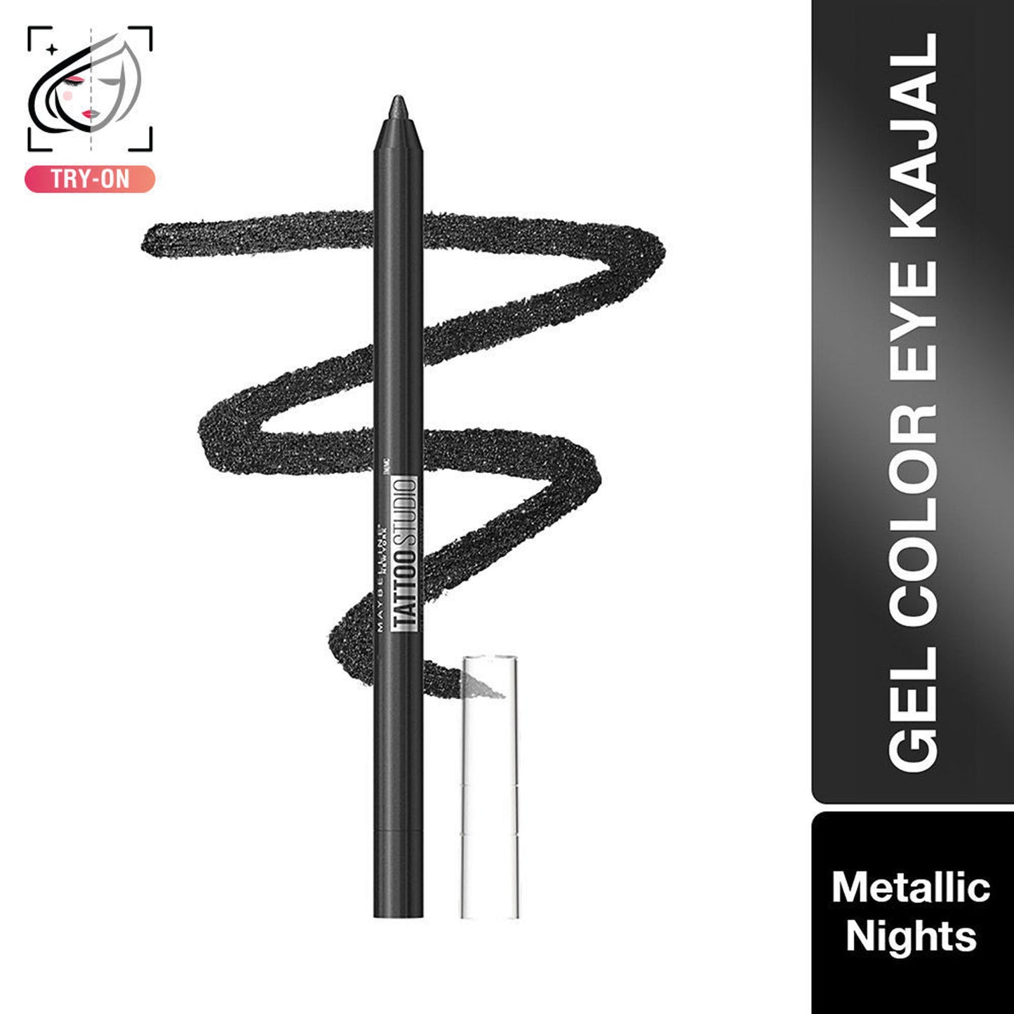 Maybelline Tattoo Gel Eyeliner - Striking Navy Blue, Metallic/Matte, Water & Smudge-proof, Last 36H - Metallic Nights Black