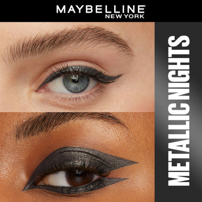 Maybelline Tattoo Gel Eyeliner - Striking Navy Blue, Metallic/Matte, Water & Smudge-proof, Last 36H - Metallic Nights Black