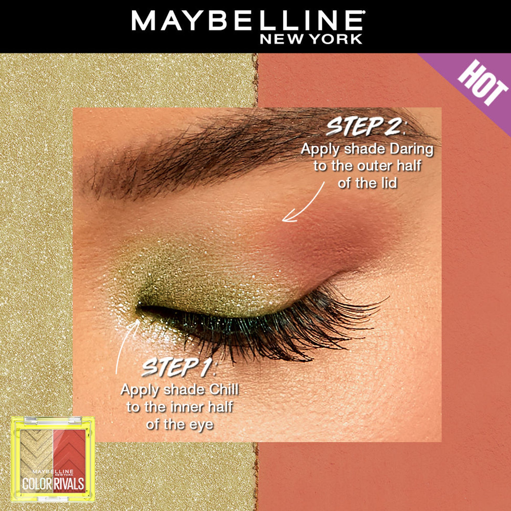 Maybelline New York Color Rivals Longwear Duo Eyeshadow Palette - Chill X Daring
