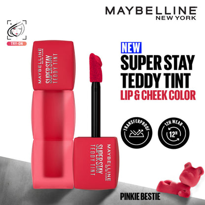 Maybelline New York Superstay Teddy Tint - Lip And Cheek Color - Pinkie Bestie
