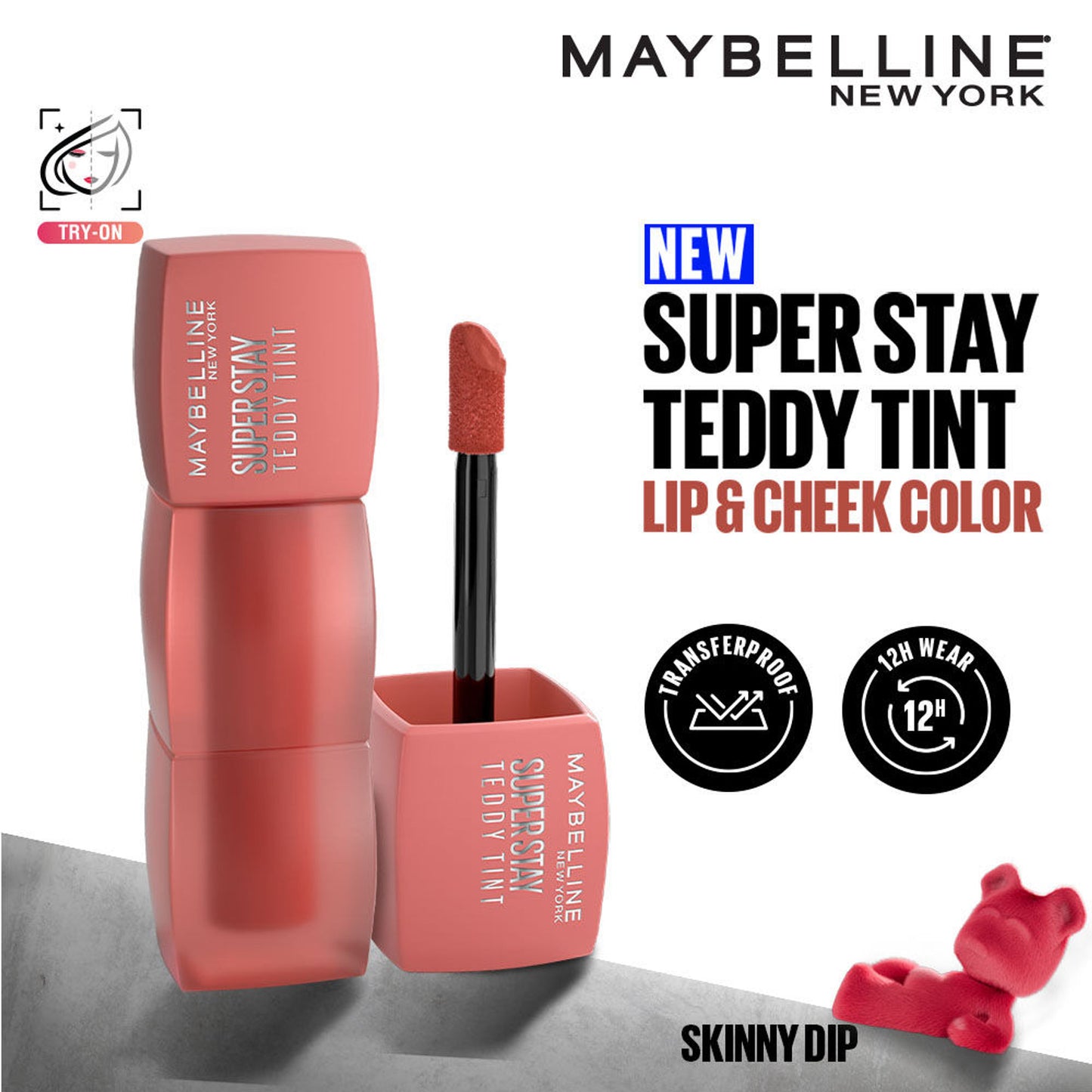 Maybelline New York Superstay Teddy Tint - Lip And Cheek Color - Skinny Dip