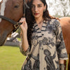Dhiyona IE Tribal Printed V-Neck Linen Straight Kurta With Trouser