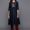 Dhiyona IE Floral Embroidered Gathered Detail Empire Style A-Line Kurta