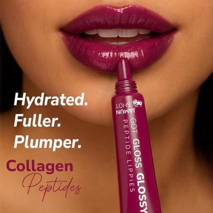 Mila Beauté Peptide Lip Gloss Balm With SPF & Hyaluronic Acid Plump & Fuller Lips - Jamun Shot