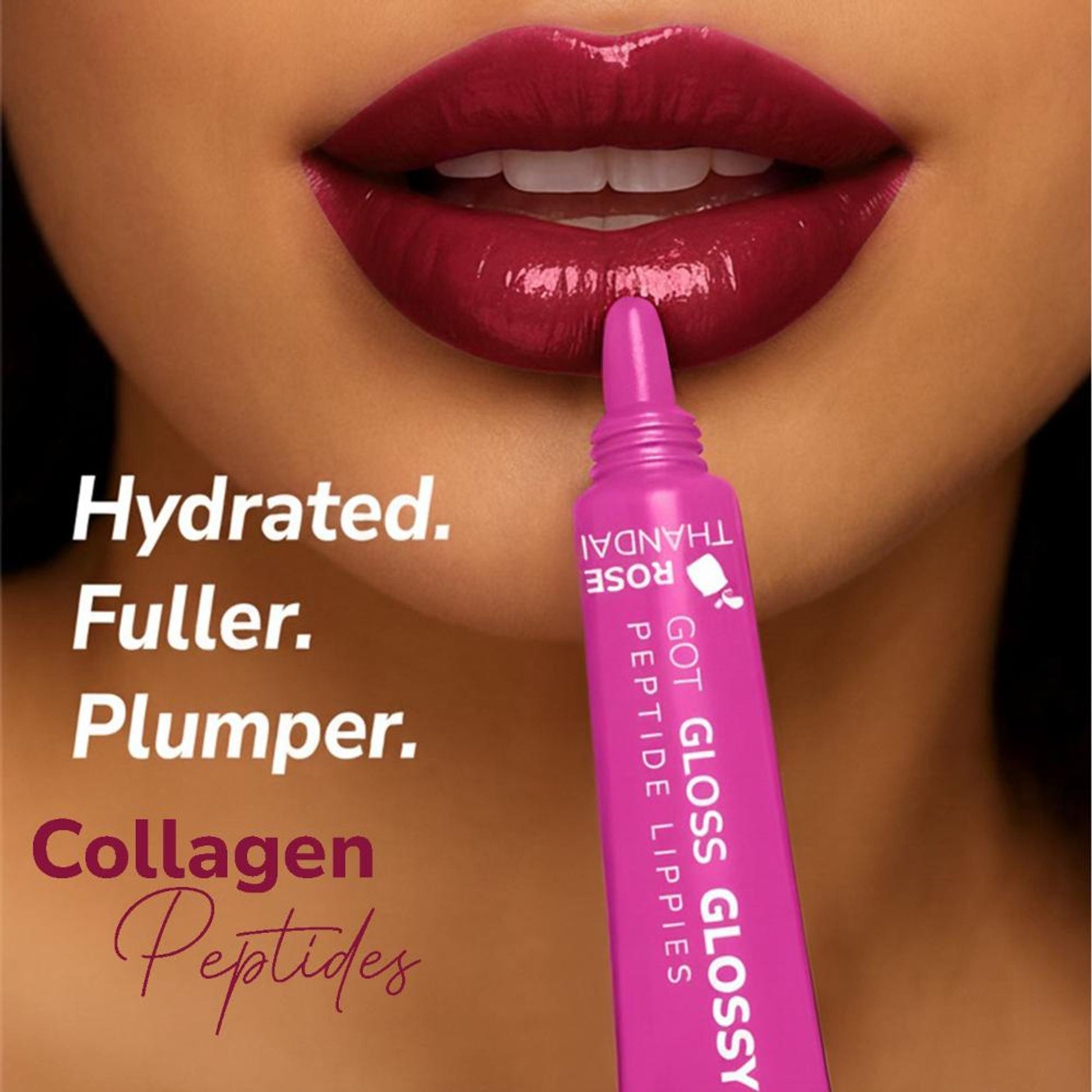 Mila Beauté Peptide Lip Gloss Balm With SPF & Hyaluronic Acid Plump & Fuller Lips - Rose Thandai