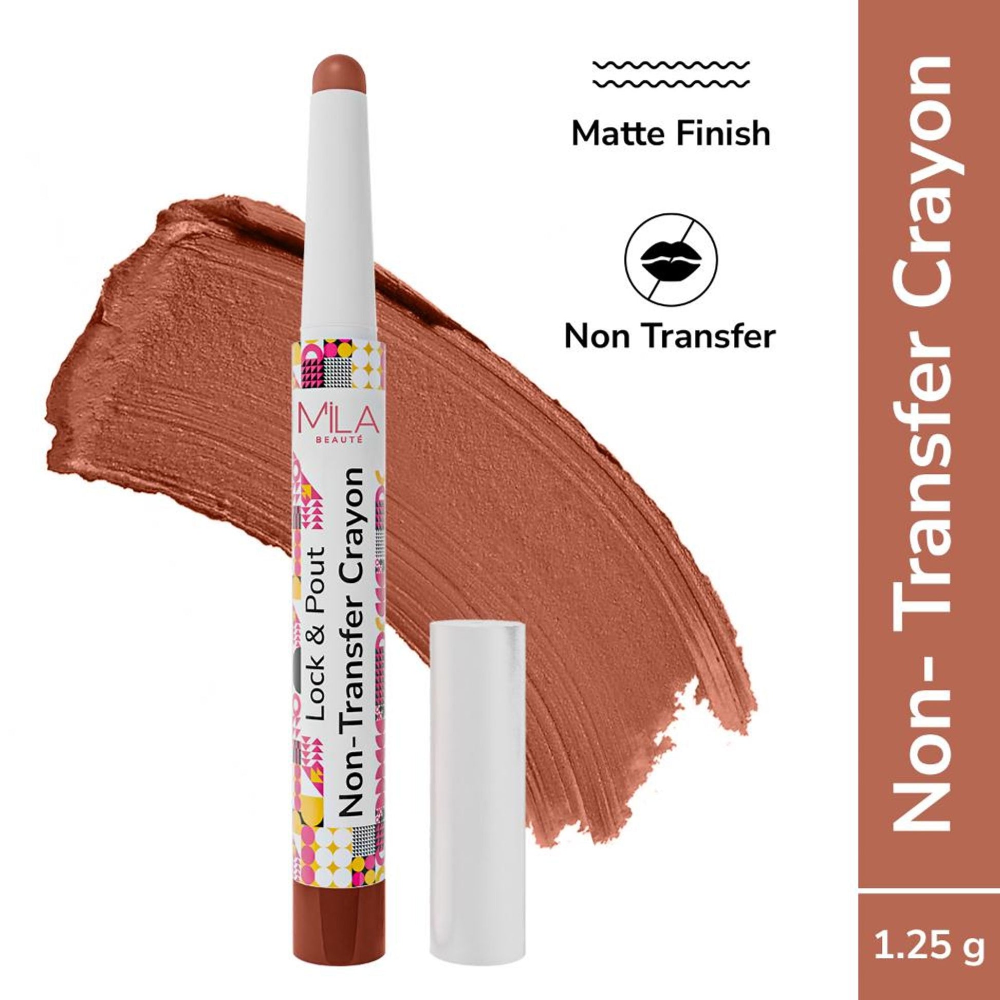 Mila Beauté Lock & Pout Transfer - Proof Matte Crayon With Ceramides & Shea Butter - 4 Say Less
