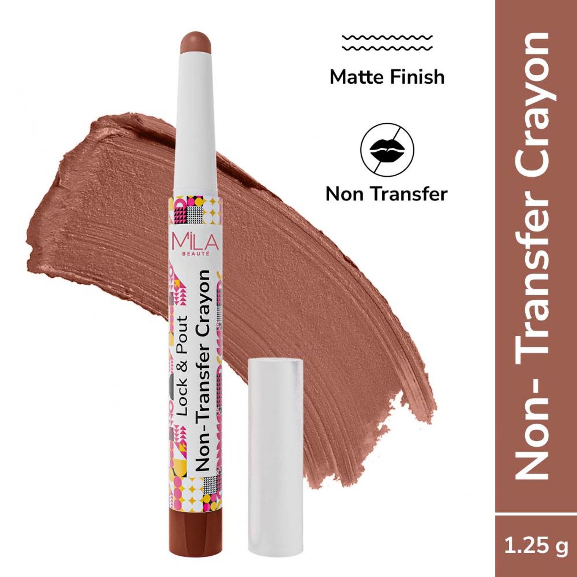 Mila Beauté Lock & Pout Transfer - Proof Matte Crayon With Ceramides & Shea Butter - 5 Keep It Real