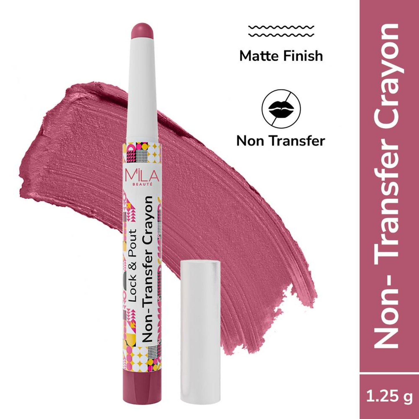 Mila Beauté Lock & Pout Transfer - Proof Matte Crayon With Ceramides & Shea Butter - 6 Low Key