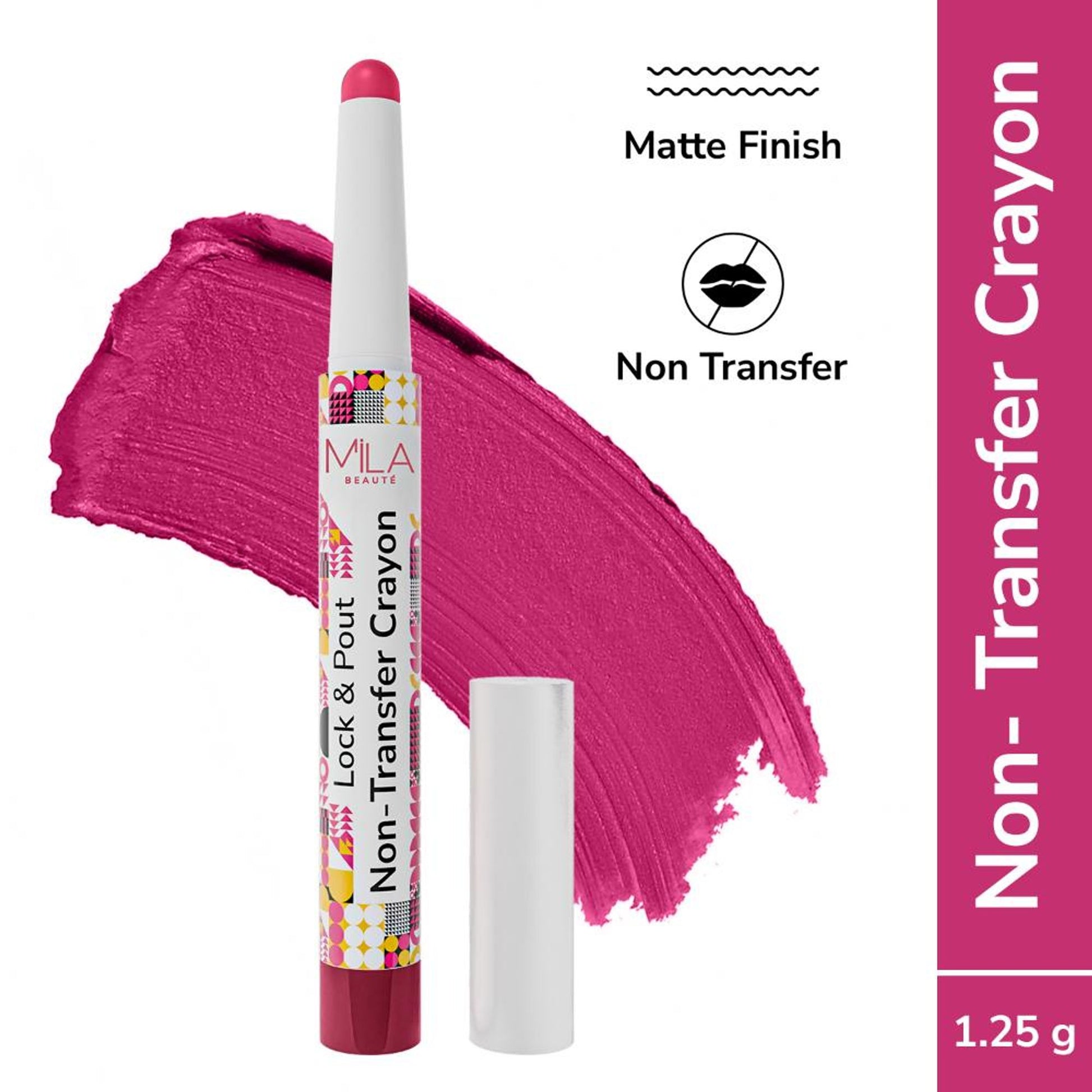 Mila Beauté Lock & Pout Transfer - Proof Matte Crayon With Ceramides & Shea Butter - 7 Like Seriously