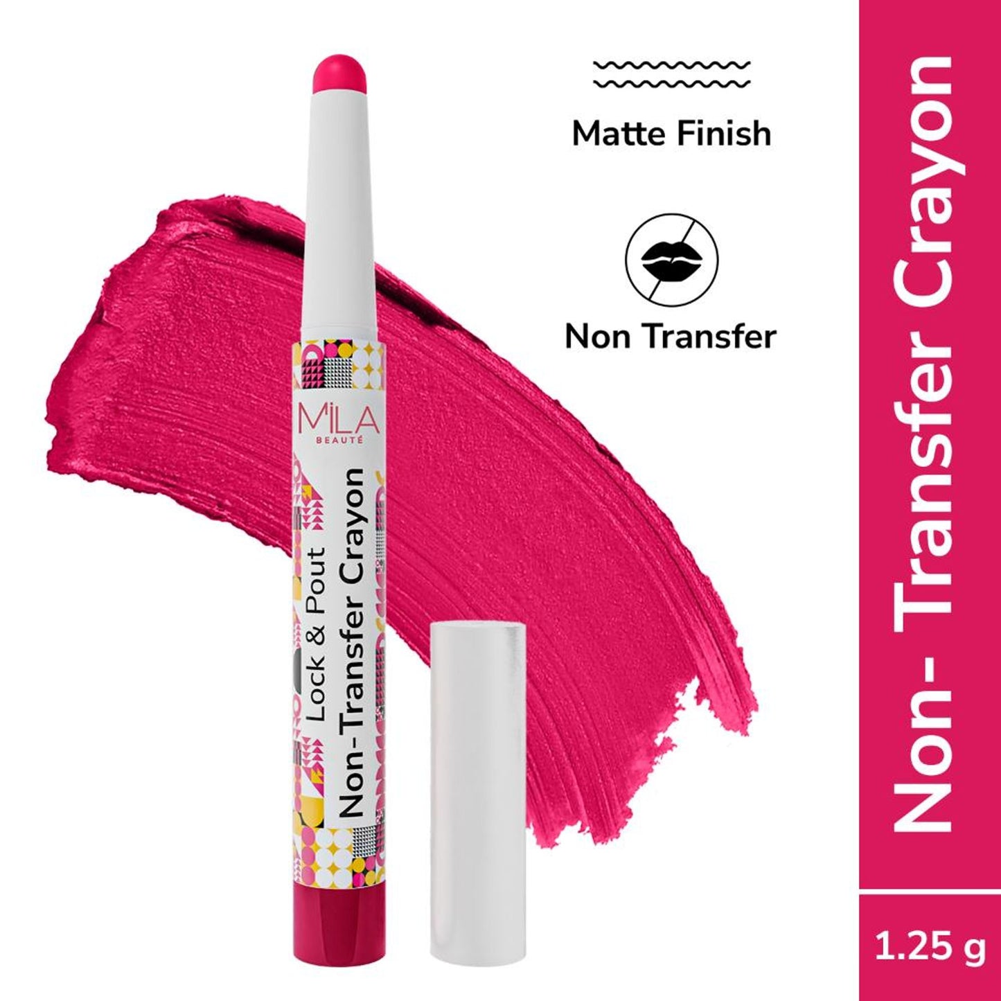 Mila Beauté Lock & Pout Transfer - Proof Matte Crayon With Ceramides & Shea Butter - 8 Match My Vibe