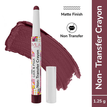 Mila Beauté Lock & Pout Transfer - Proof Matte Crayon With Ceramides & Shea Butter - 11 No Cap