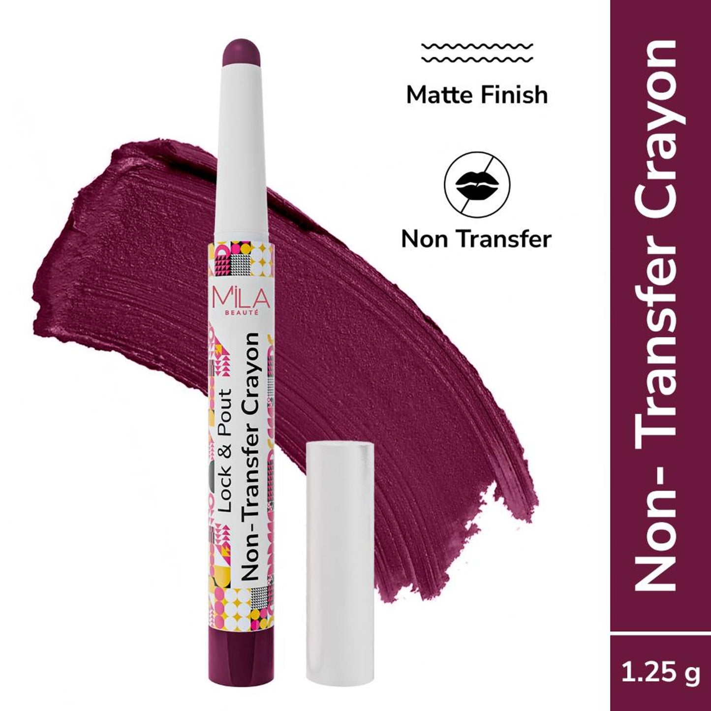 Mila Beauté Lock & Pout Transfer - Proof Matte Crayon With Ceramides & Shea Butter - 12 Don't Stop