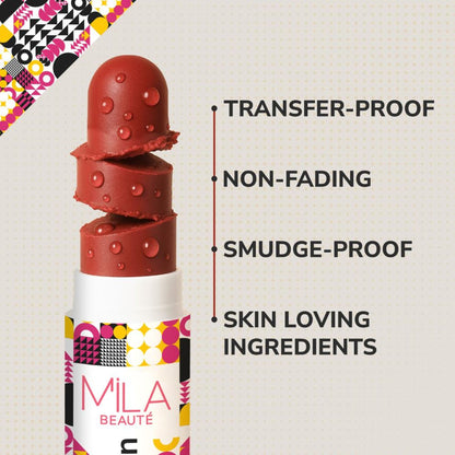 Mila Beauté Lock & Pout Transfer - Proof Matte Crayon With Ceramides & Shea Butter - 12 Don't Stop