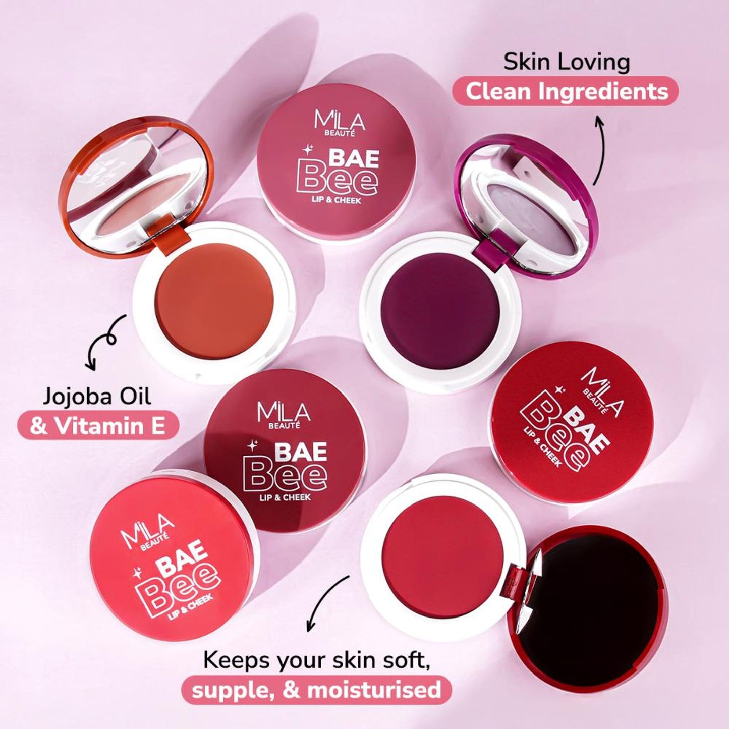 Mila Beauté Baebee Lip & Cheek Tint With Jojoba Oil & Vitamin E Shade - 03 Burnt Rose