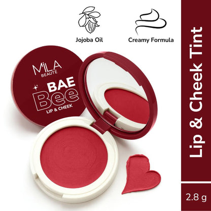 Mila Beauté Baebee Lip & Cheek Tint With Jojoba Oil & Vitamin E Shade - 04 Fresh Red